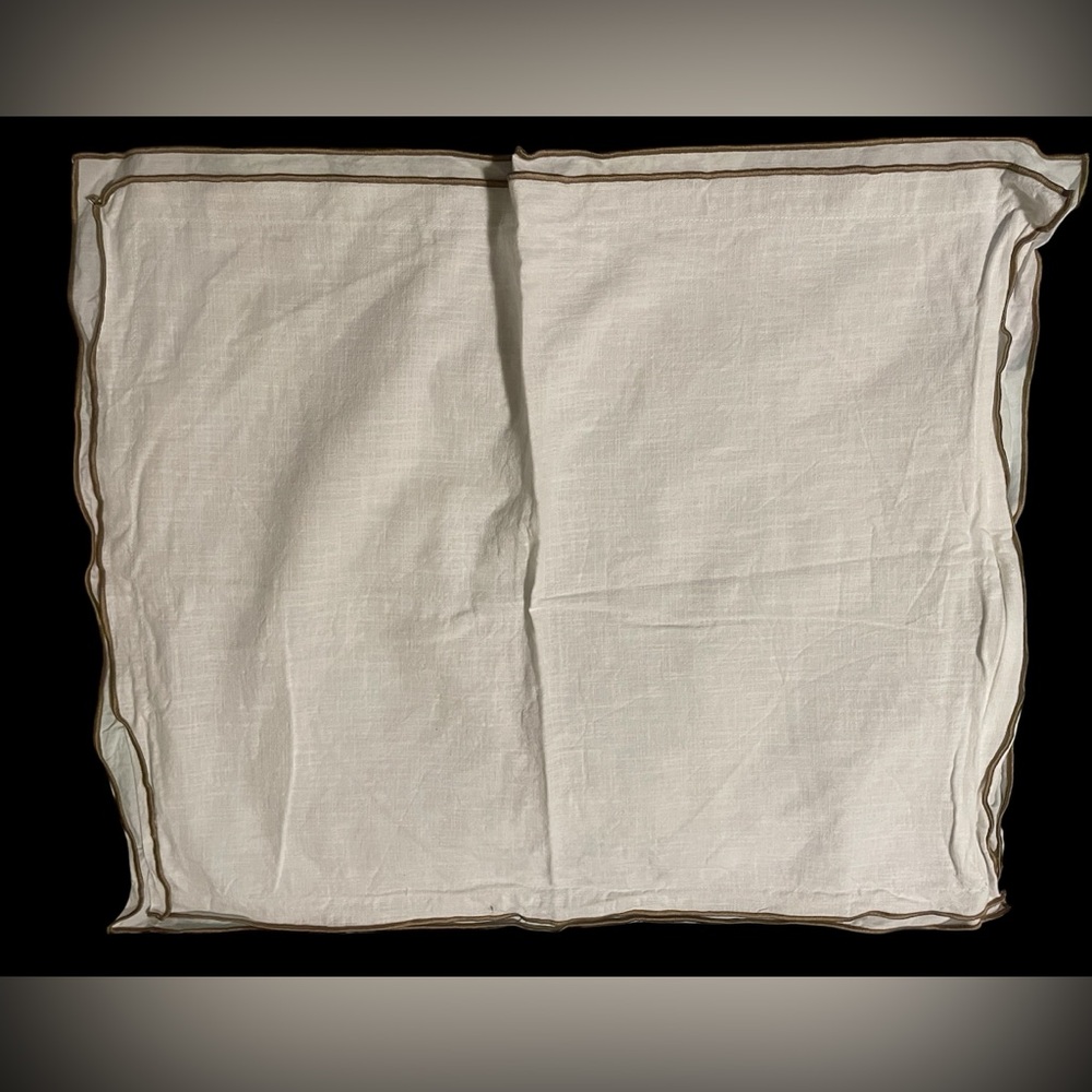 Studio McGee White Pillowcase with Tan Accent